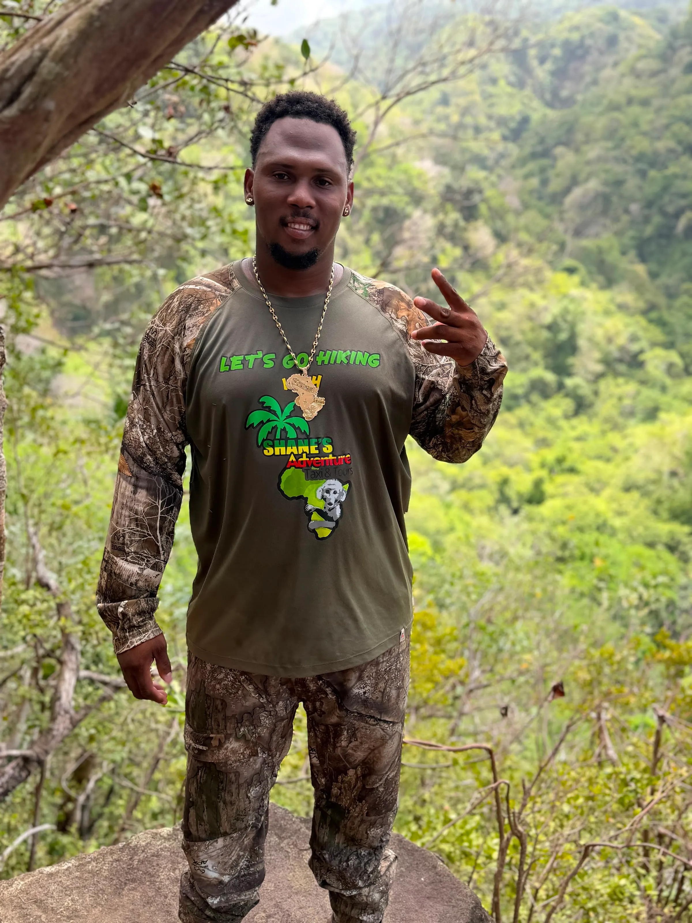 Shane on a rainforest trail above the valley in St. Kitts